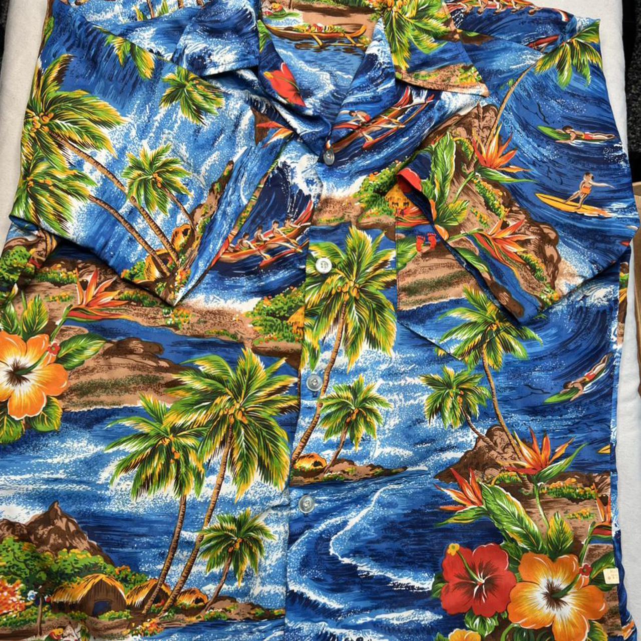 Vintage 60’s Hang Ten Hawaiian Print Rayon Shirt. In... - Depop