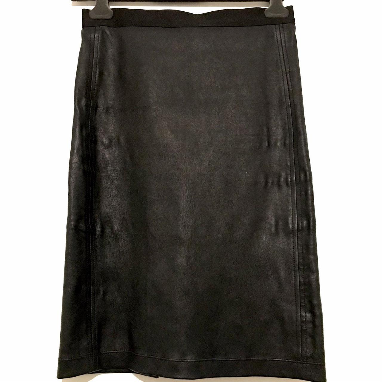 #HELMUTLANG Helmut Lang Plonge Leather Skirt | BLACK... - Depop