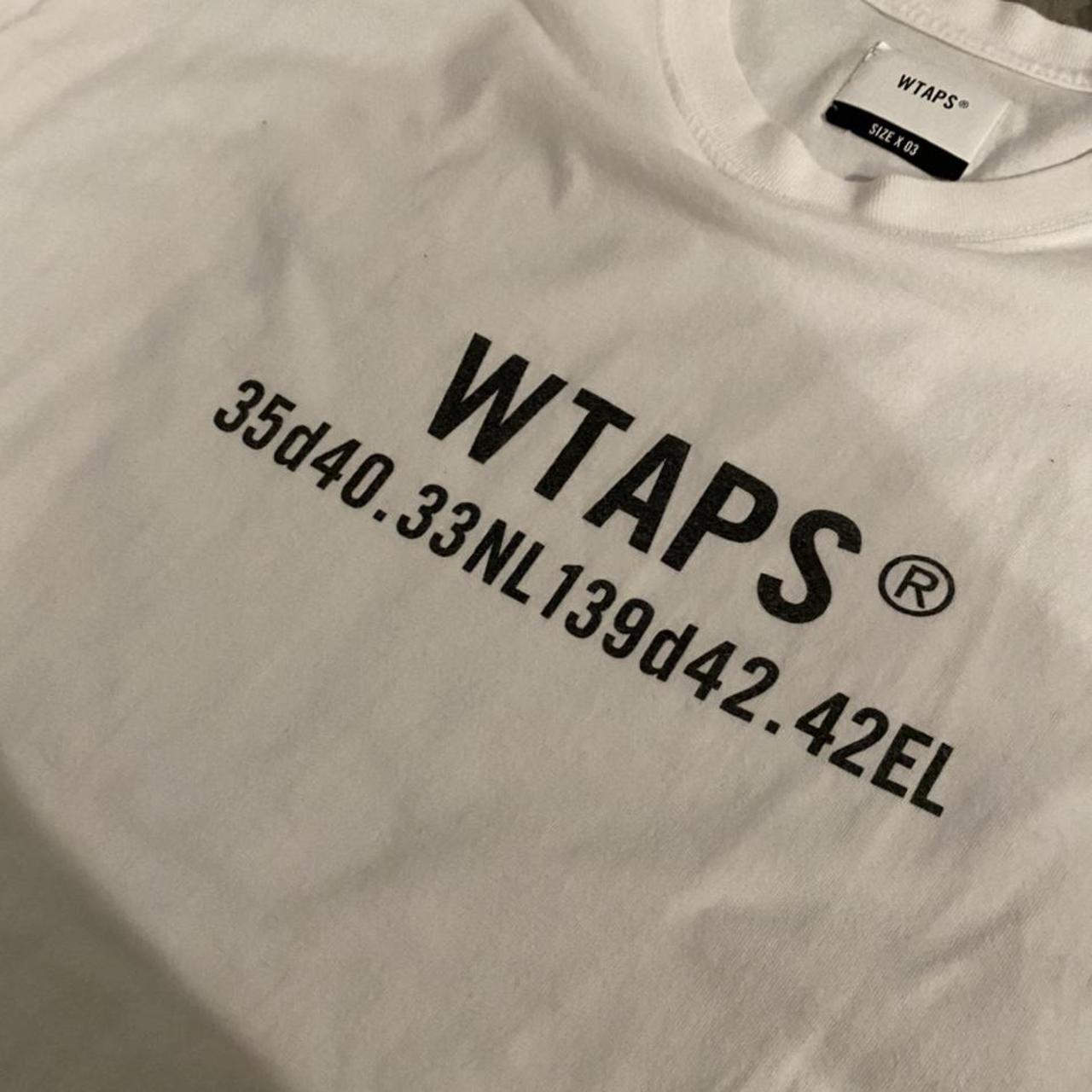 Wtaps white tee with black industrial text size x 03... - Depop