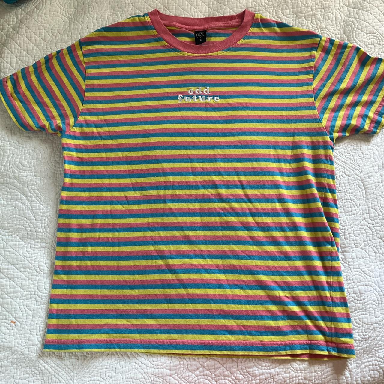 odd future striped tee excellent condition size... - Depop