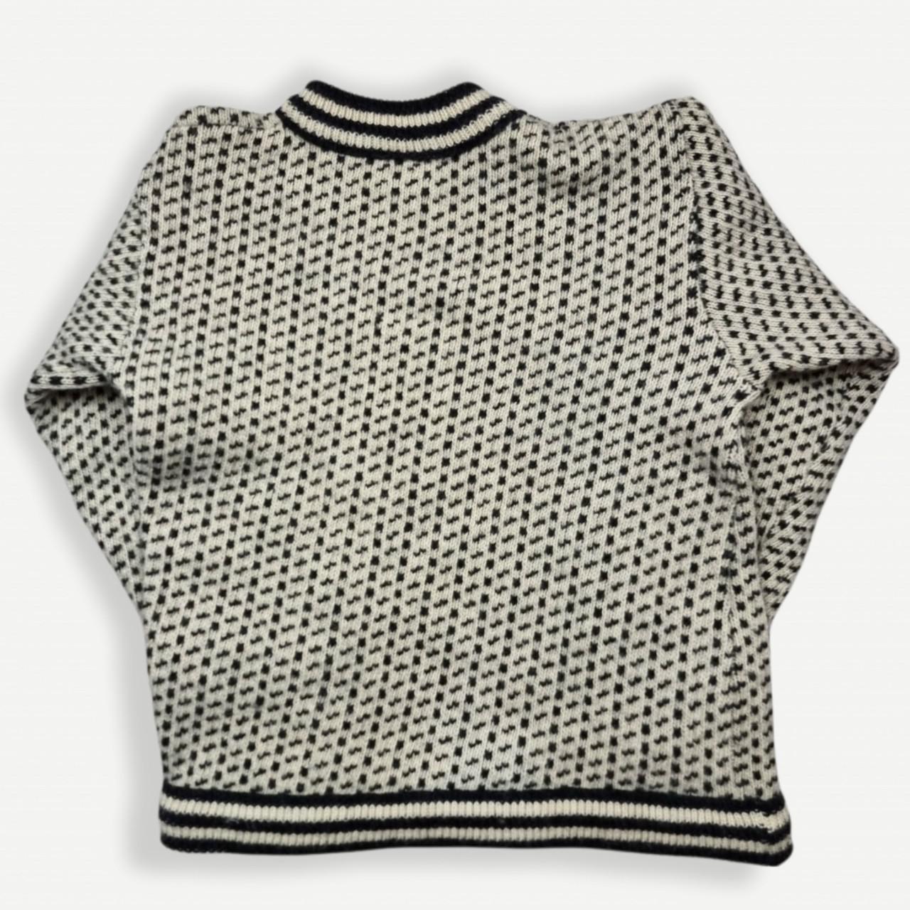 Vintage Jumper Chunky Knitted Sweater Wool Grandad... - Depop