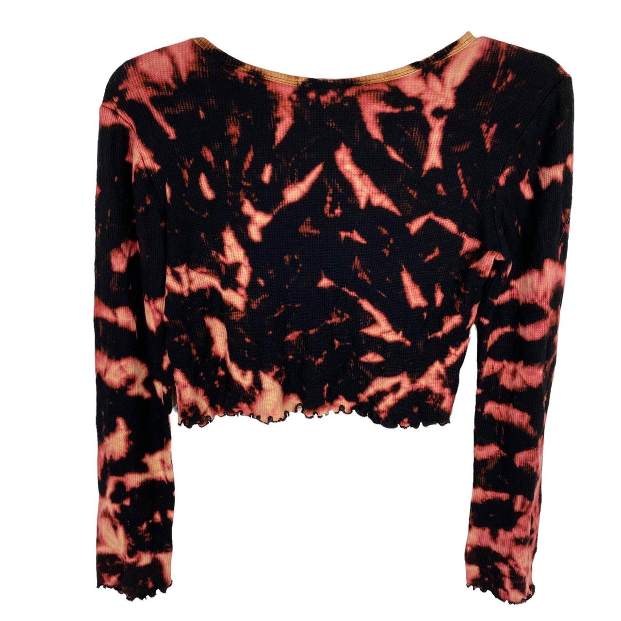 Handmade Black Lettuce Hem Long Sleeve Crop... Depop