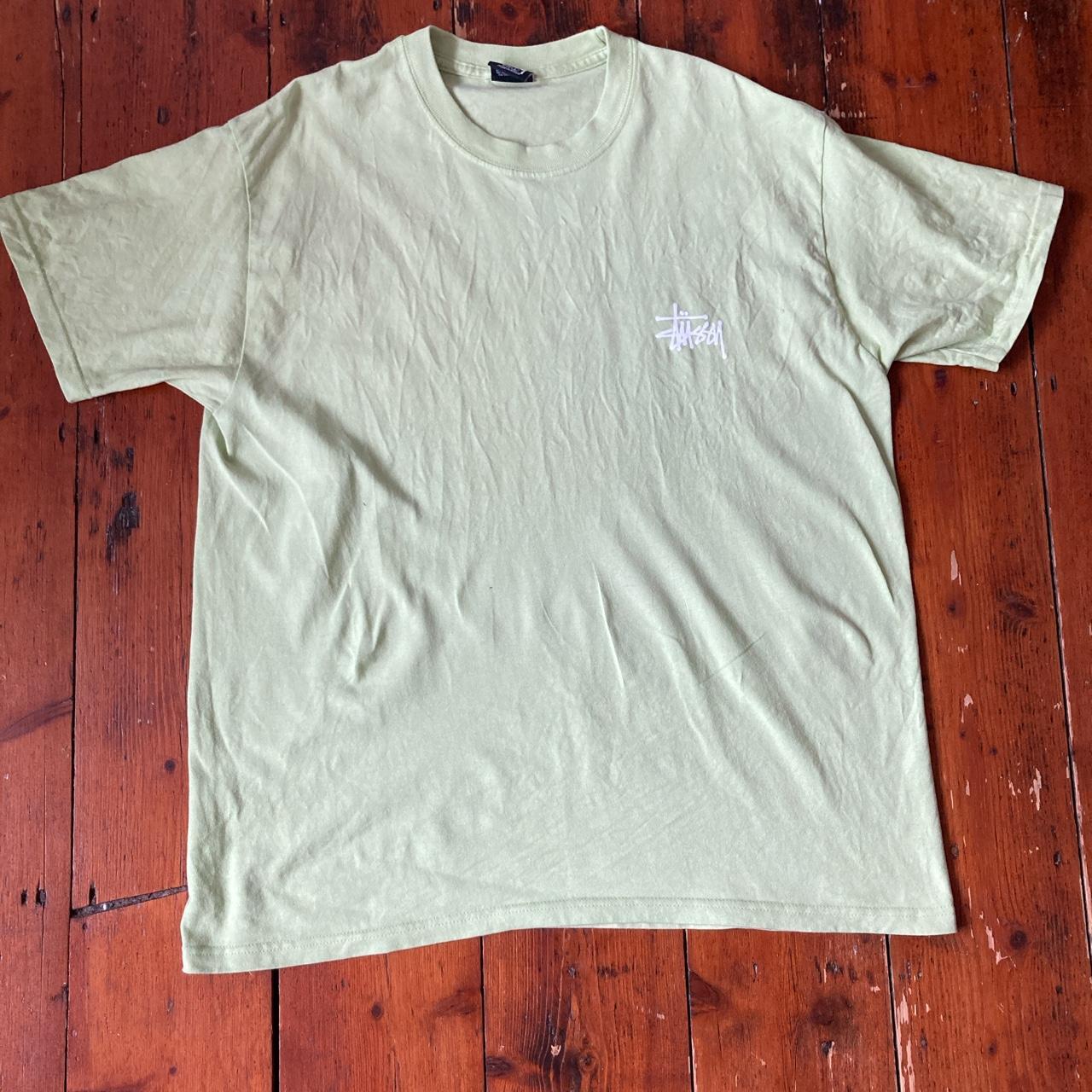 Lime green Stussy spell out T-shirt, brand new from... - Depop