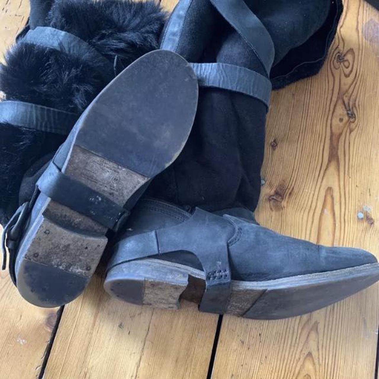 all saints shearling boots