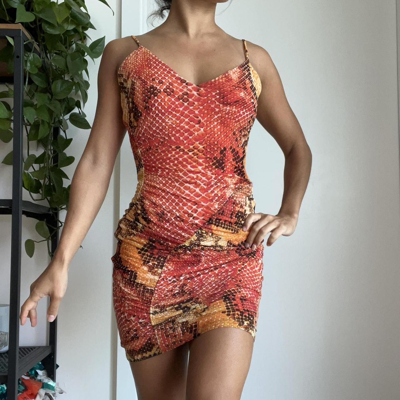 Orange hot sale snakeskin dress