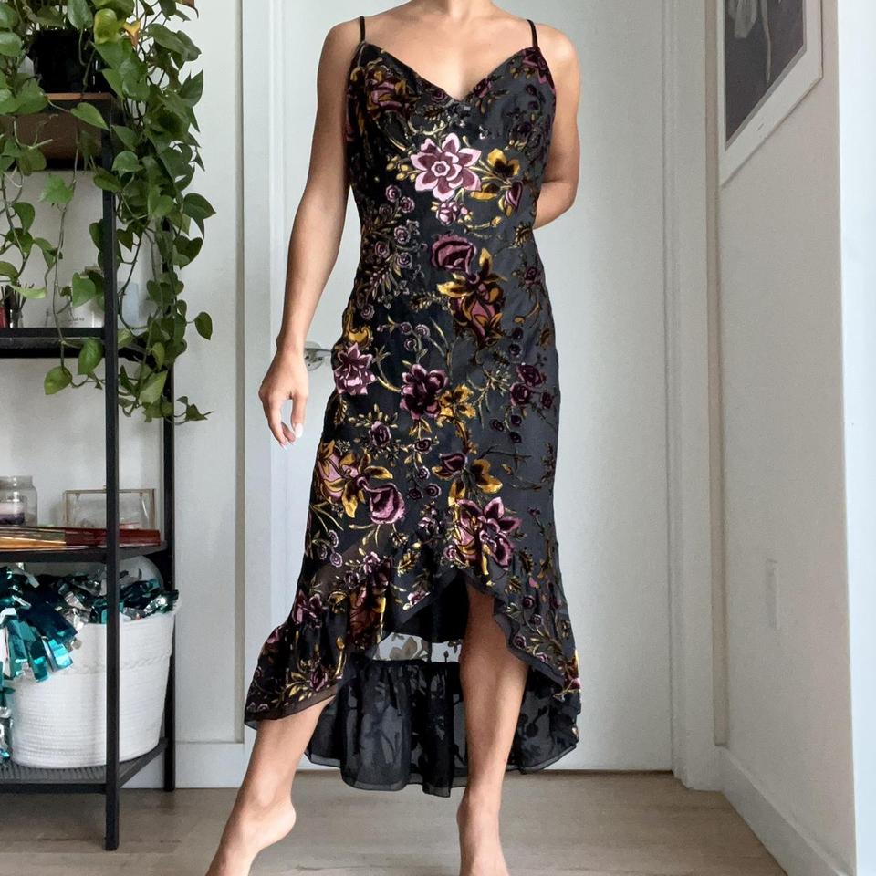 Betsey johnson black floral dress sale