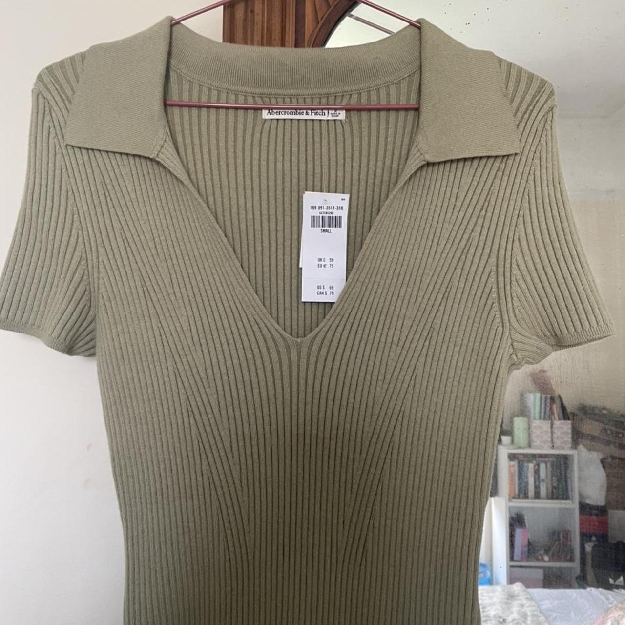 Abercrombie and fitch sage green mini dress with... - Depop