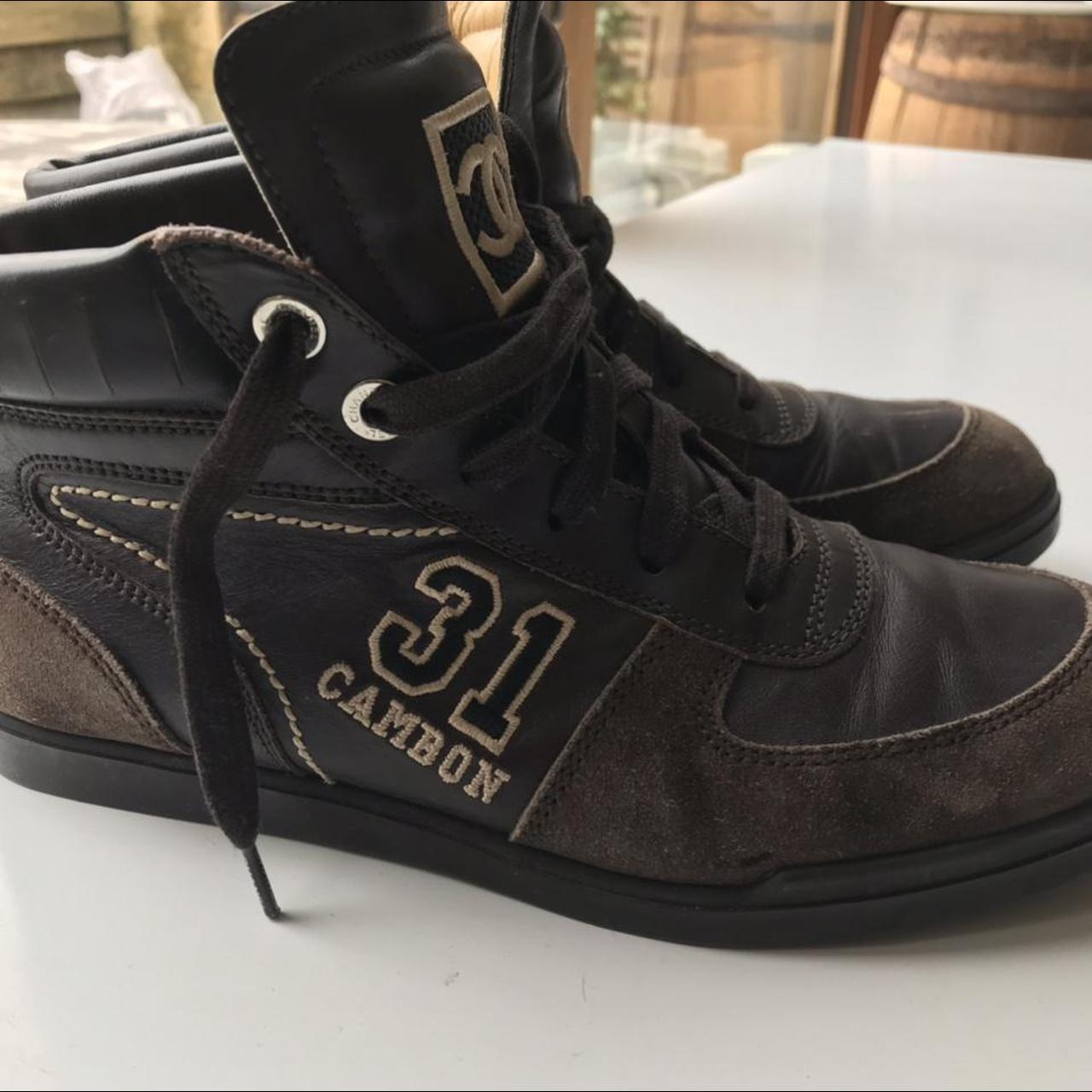 CHANEL BROWN HI-TOPS/ 31 Rue CAMBON/ LEATHER & - Depop