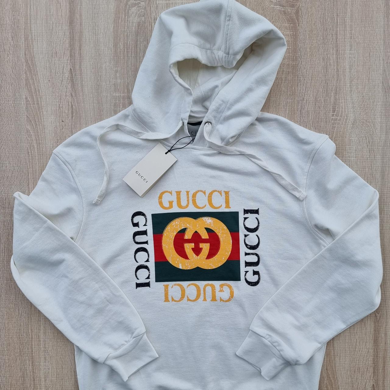 White gucci hoodie mens hot sale