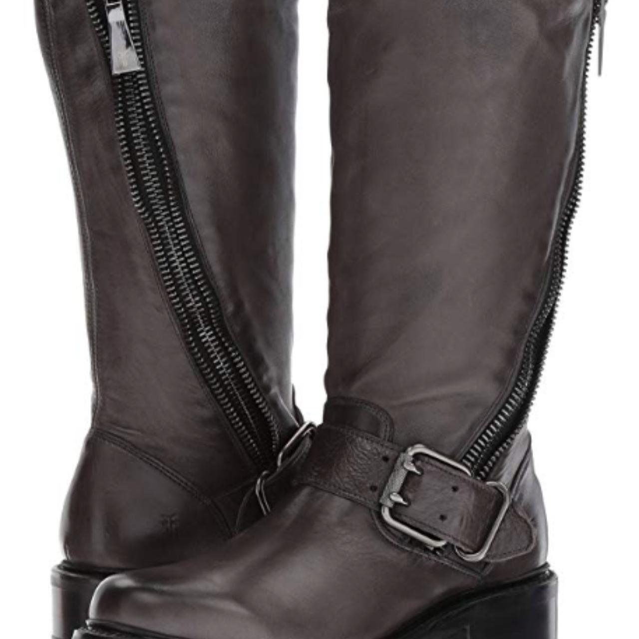 Frye women's samantha cheap zip tall motorcycle boot