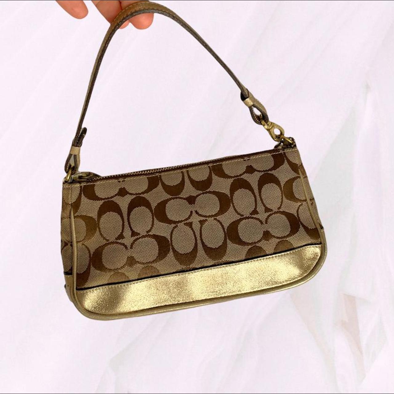 Y2K tan coach Demi bag. Adorable shoulder bag in an... Depop