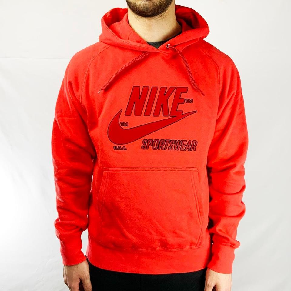 orange nike hoodie with japanese writing