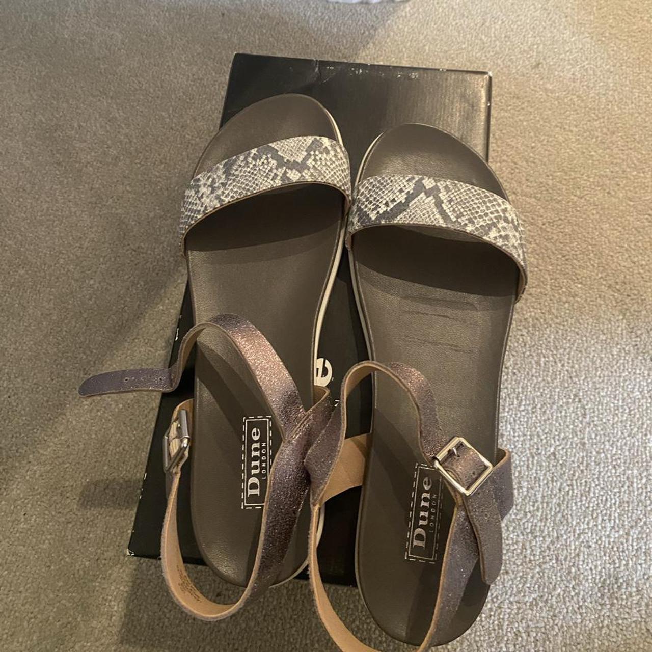 Dune Lela Sandals with grey snakeskin and Depop