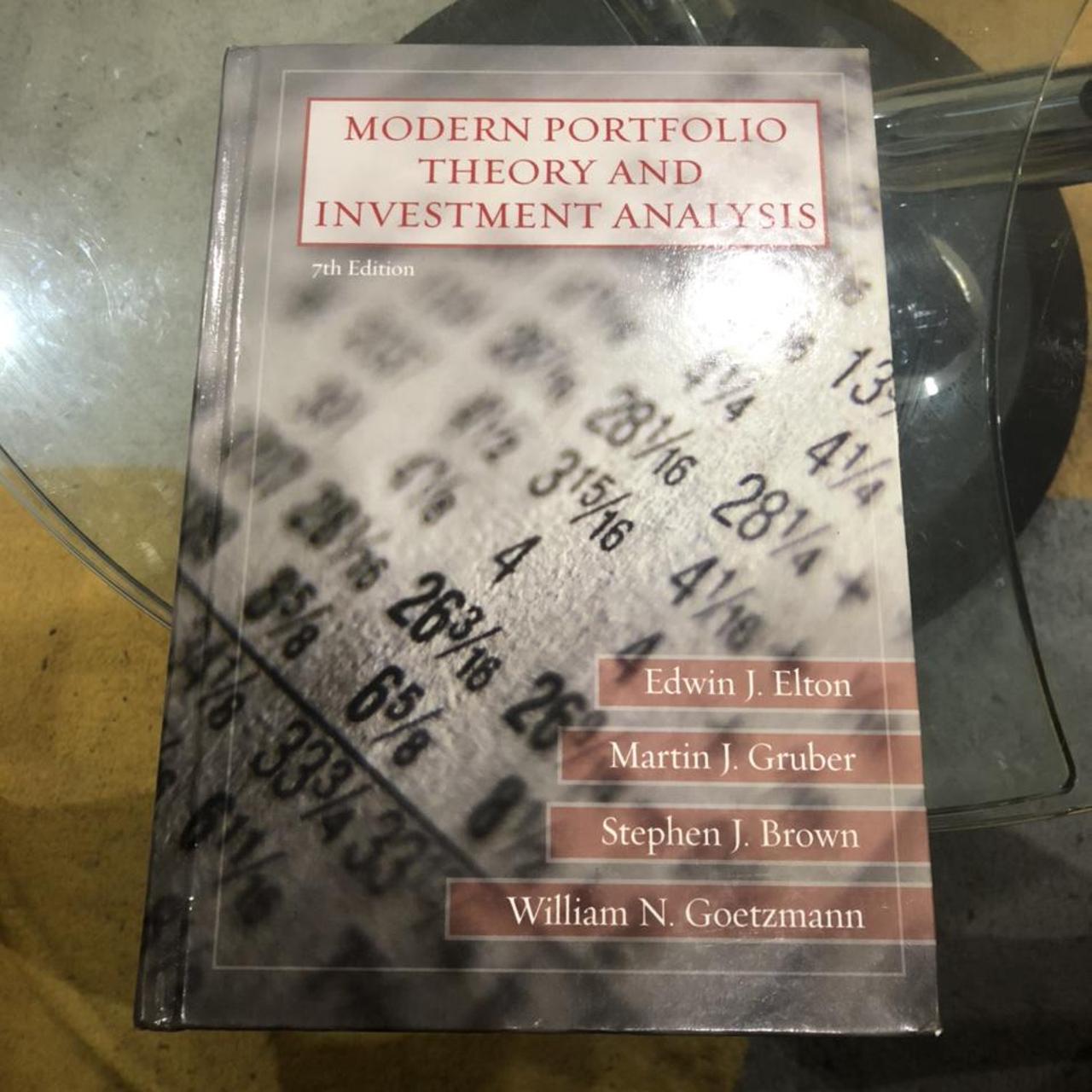 Modern Portfolio Theory And Investment Analysis By... - Depop