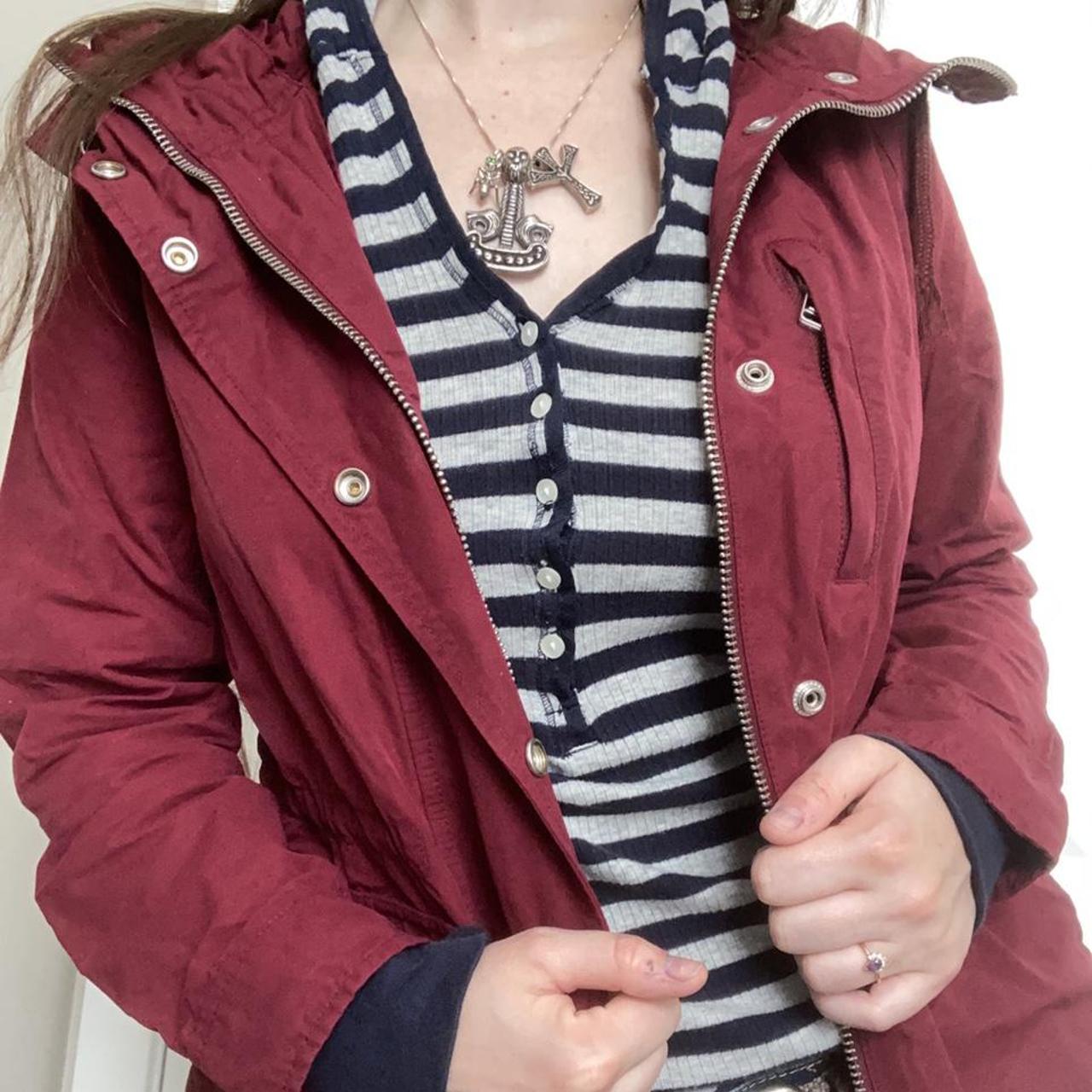 maroon utility jacket