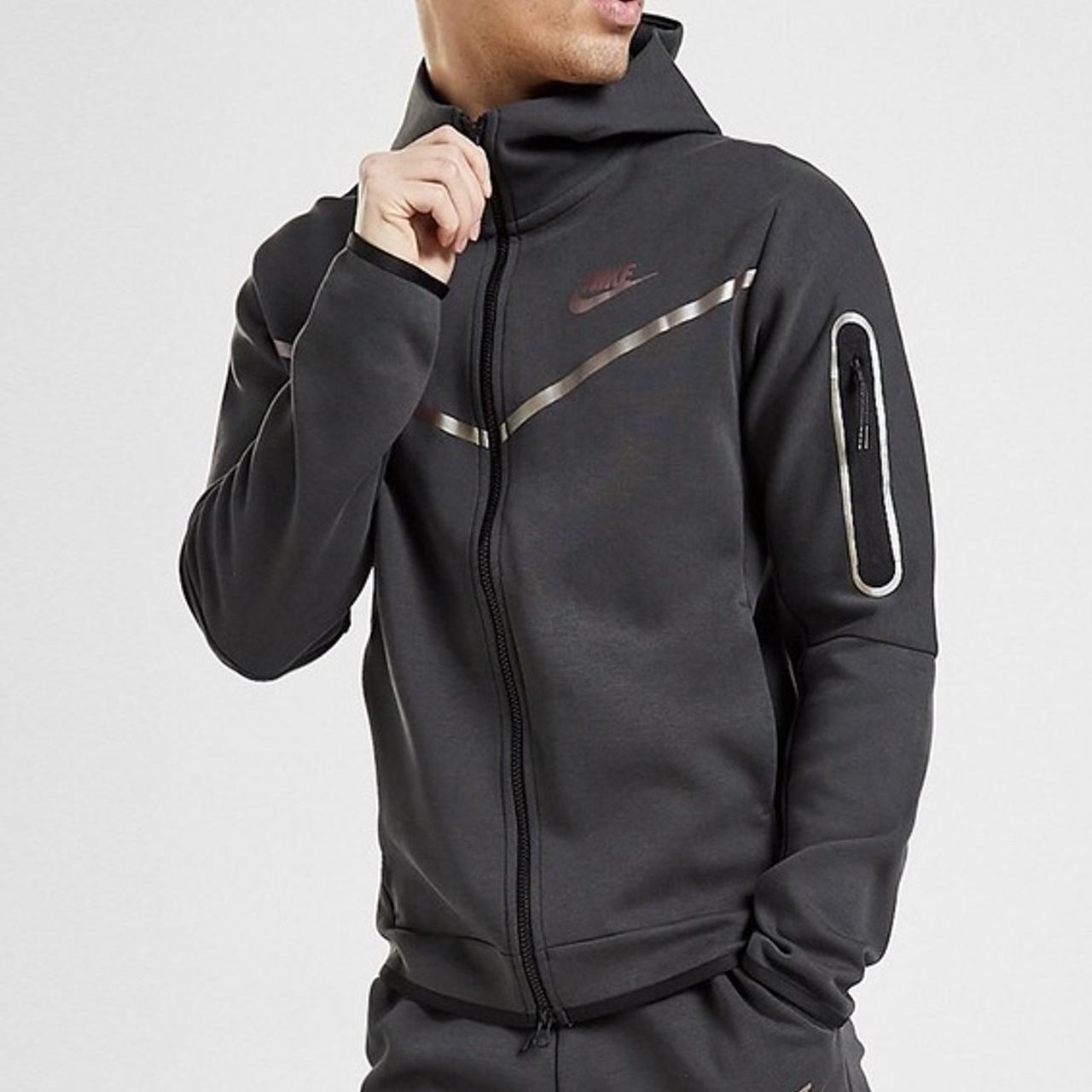 Nike Dark grey tech fleece hoodie 2021 season Barely... Depop