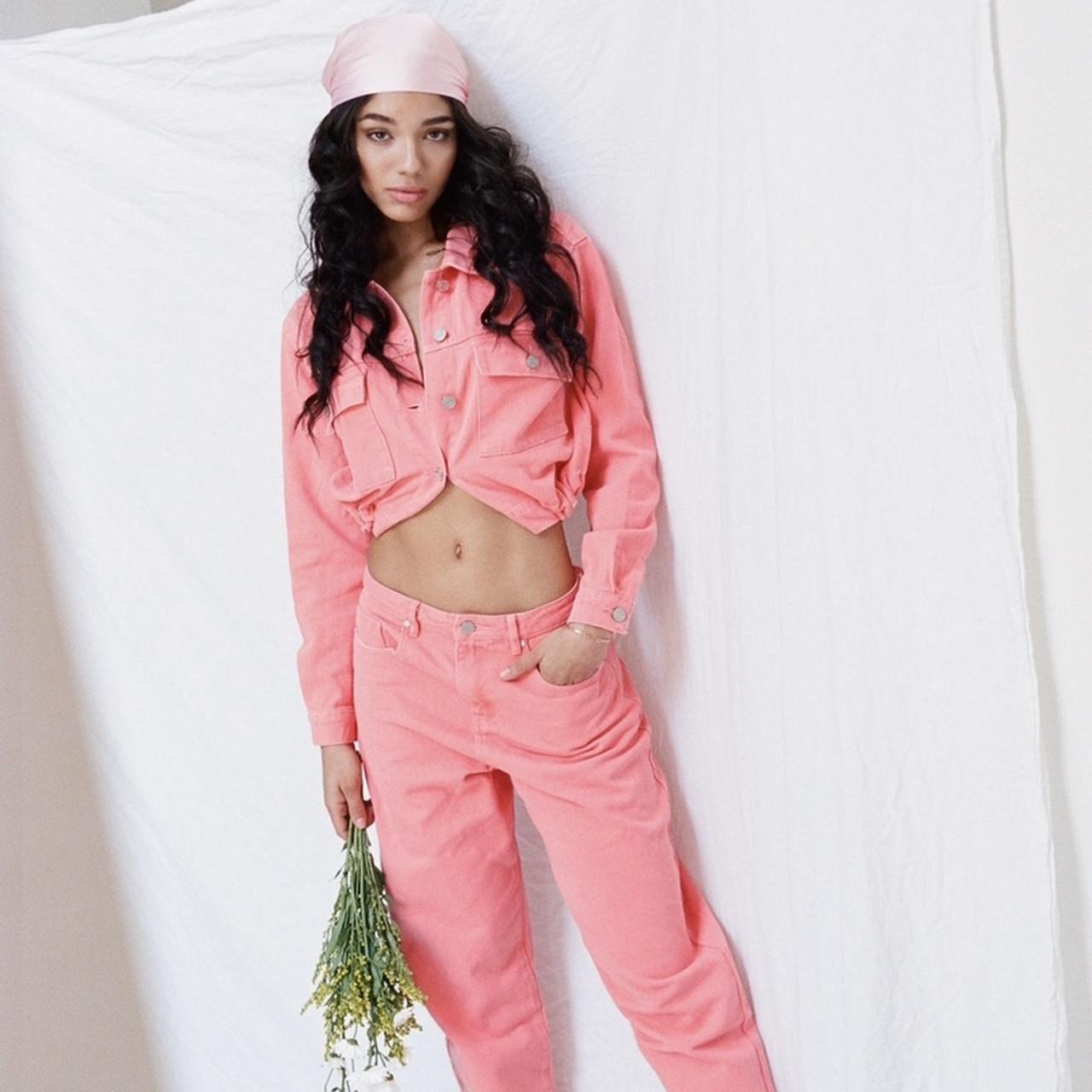 Missguided Women's Pink and Orange Jacket Depop