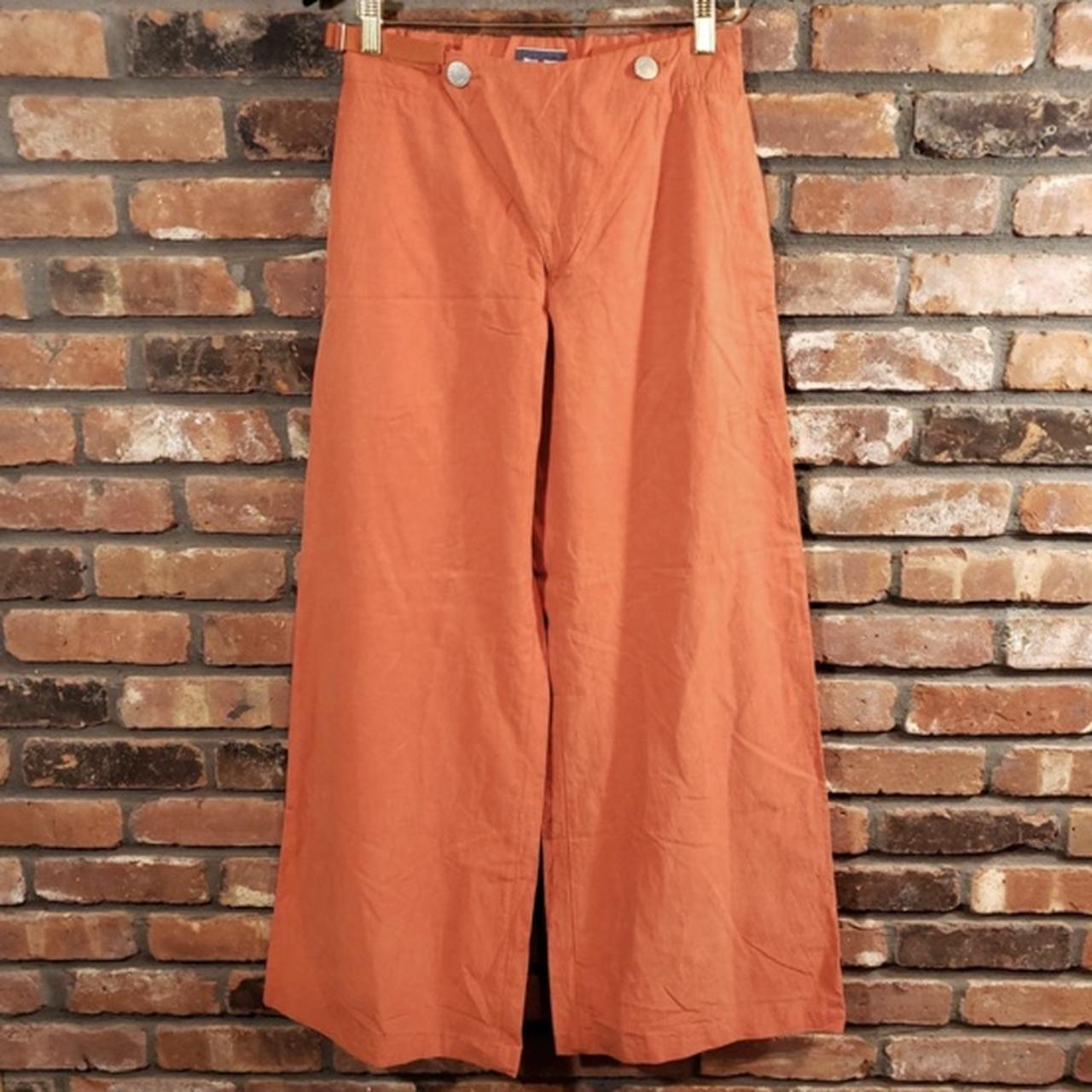 orange wide leg pants