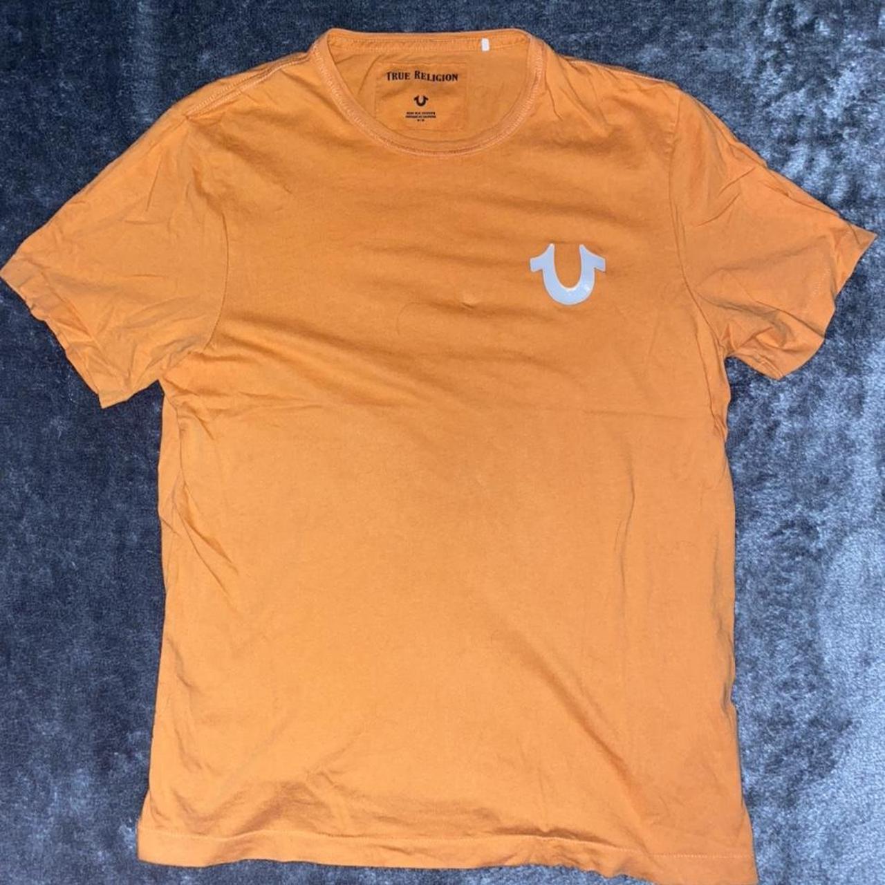 orange true religion shirt