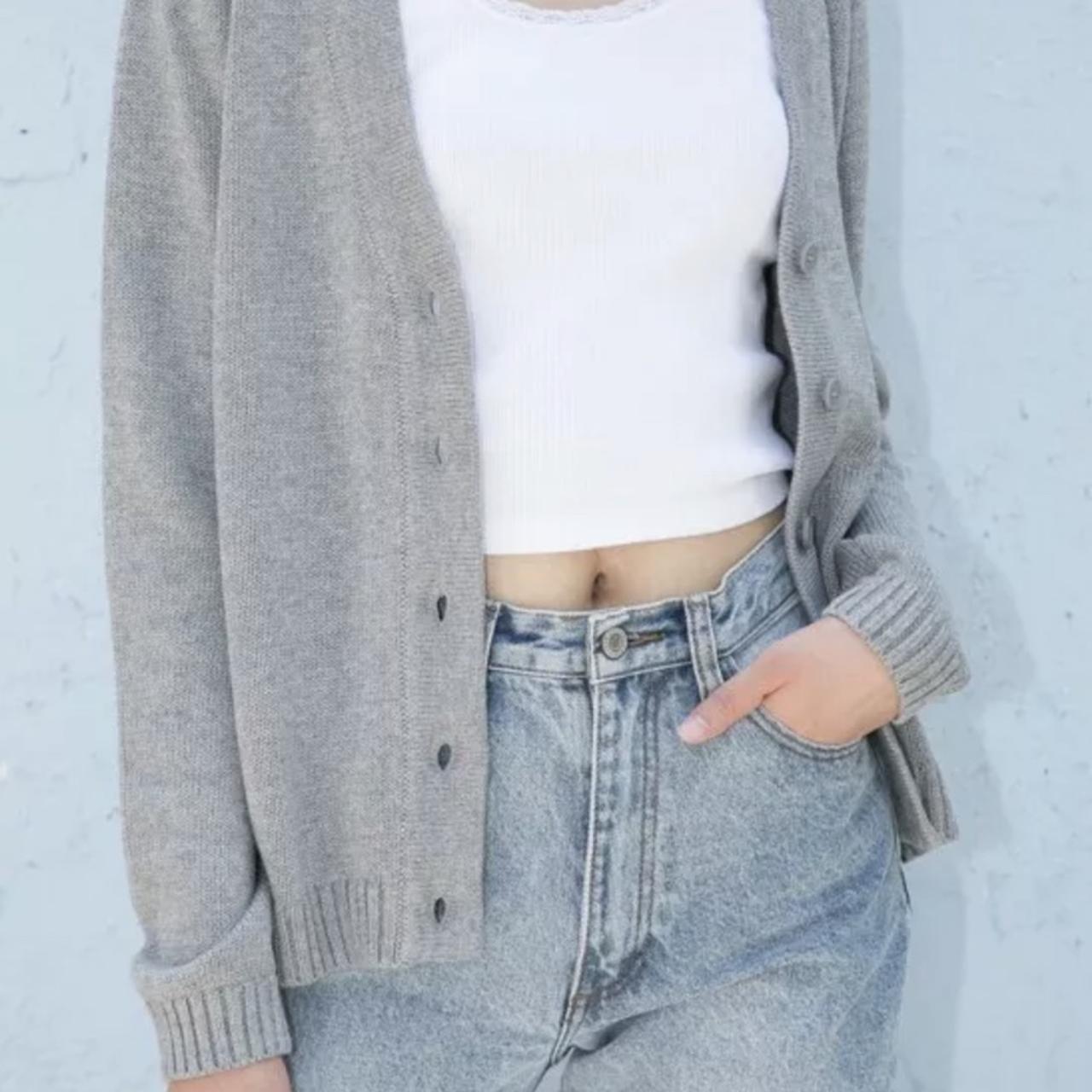 Brandy Melville grey cardigan So cozy and fits Depop
