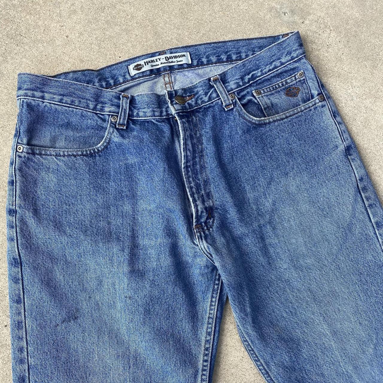 Vintage Y2K Harley-Davidson Denim Biker Jeans Men’s... - Depop