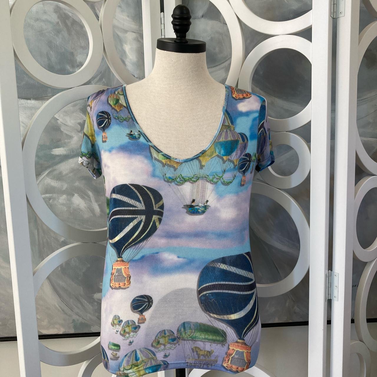 Oilily size XL British Hot Air Balloon v- neck... - Depop