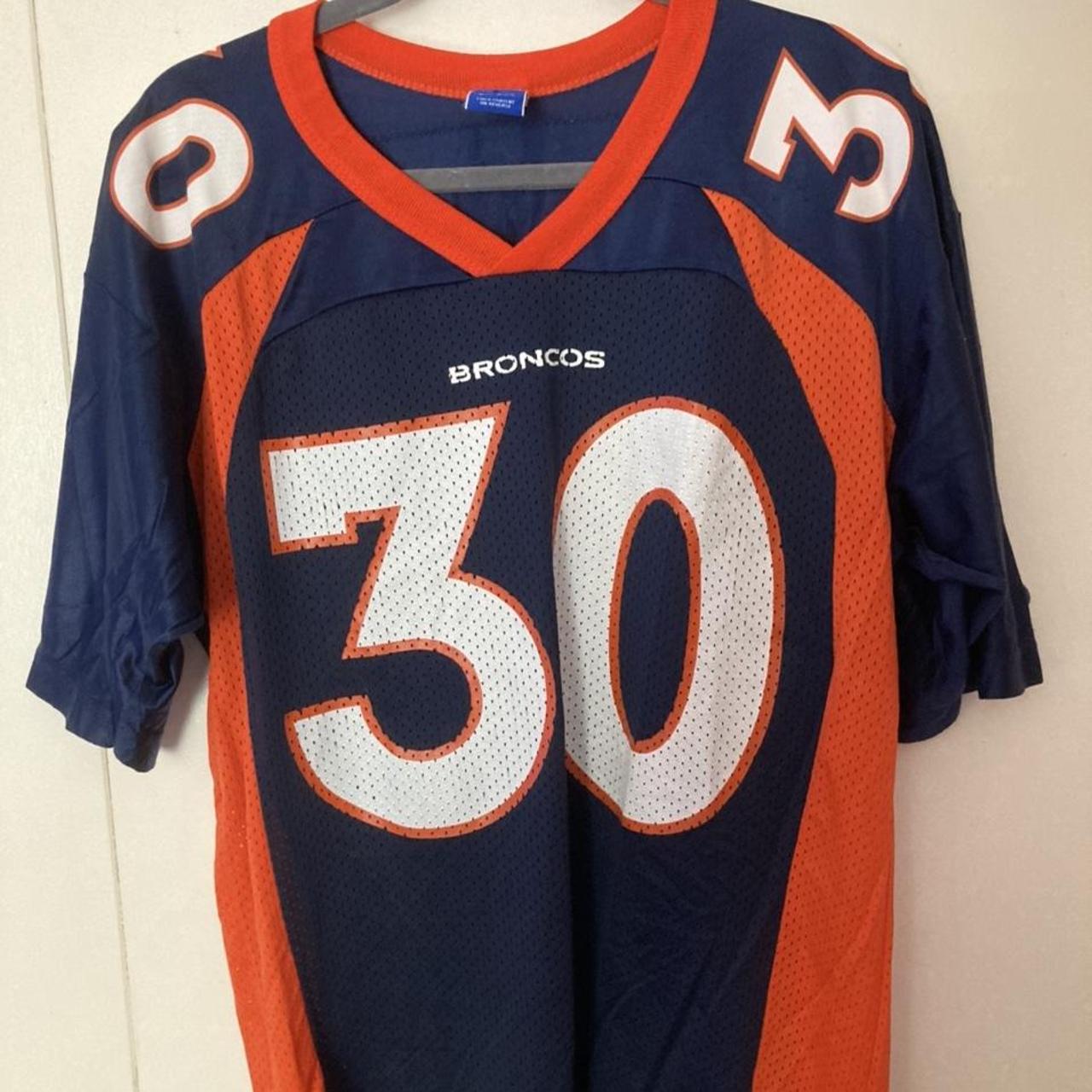 Buy the Mens Denver Broncos Terrell Davis Football NFL Jersey Size Medium