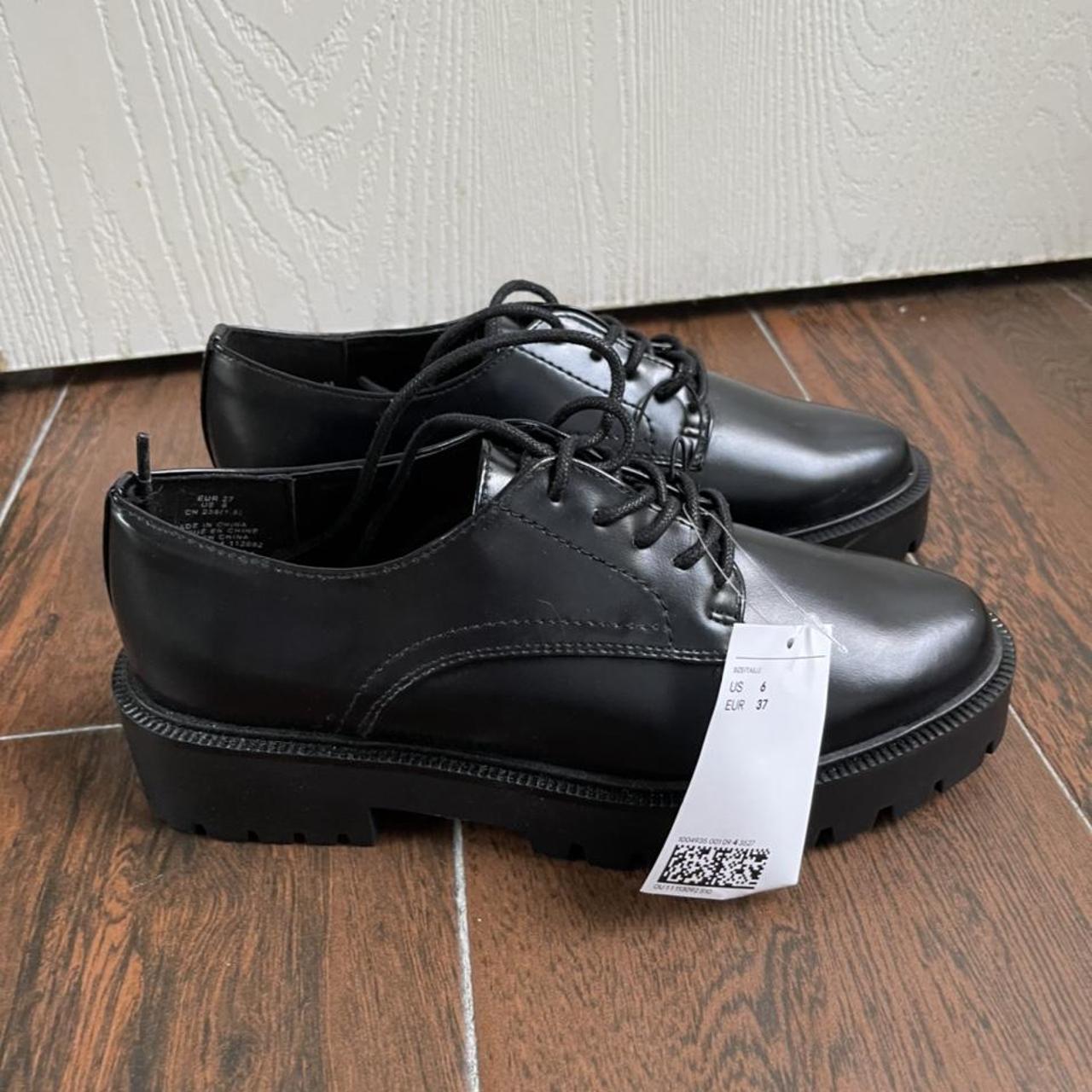 NWT Black Oxford Shoes Brogues Brogue Chunky... - Depop