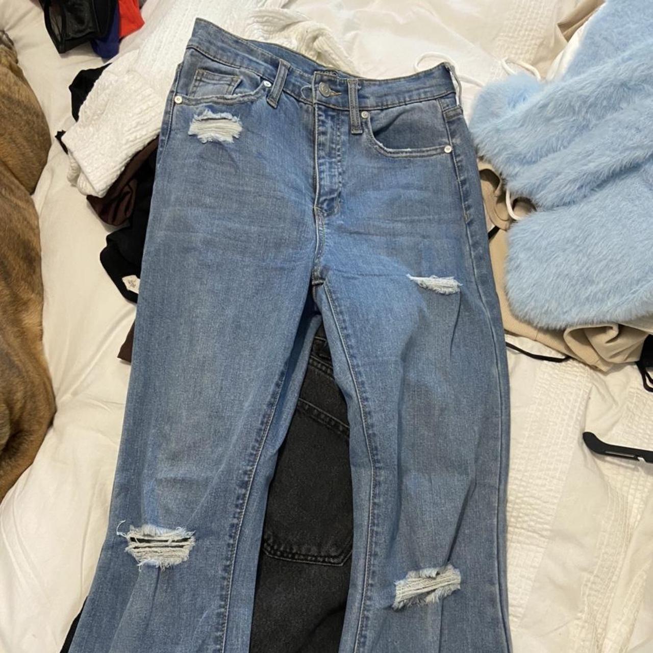 Fashion nova ripped flares. These are the most... - Depop