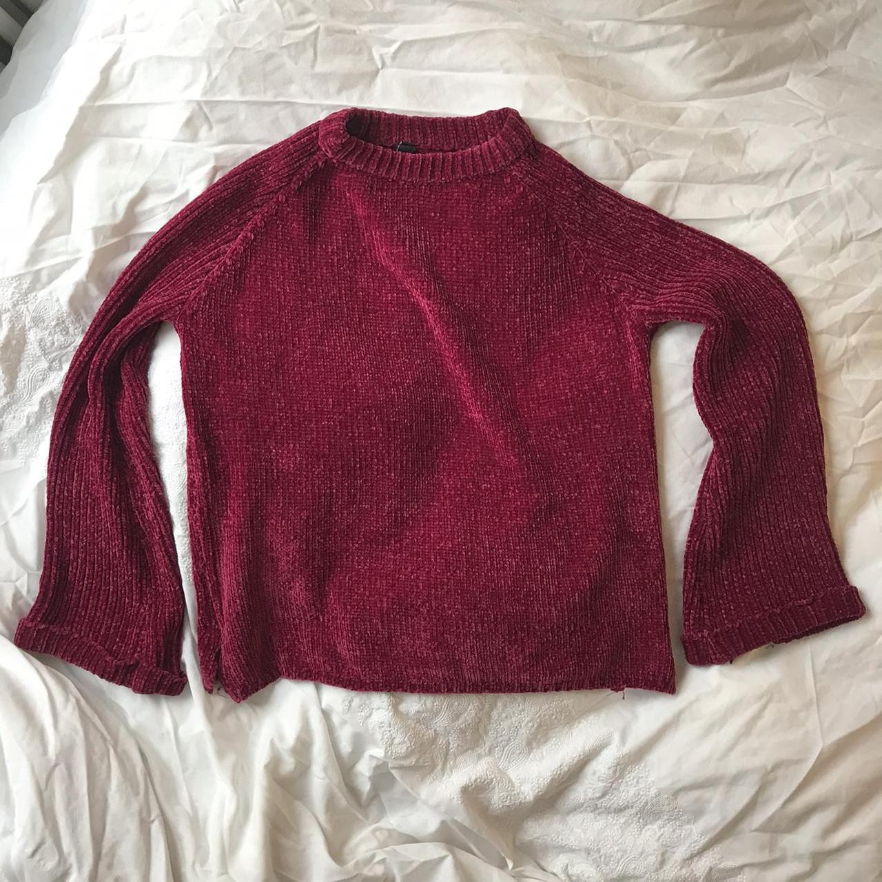 Amazing pink chenille knitted jumper with bell... - Depop