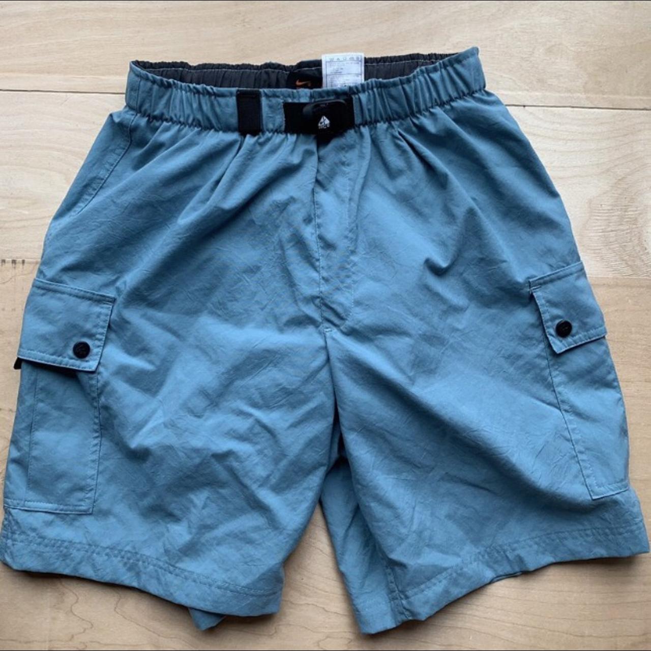 Vintage Nike ACG Cargo Shorts, Small, Blue, Baggies,... - Depop