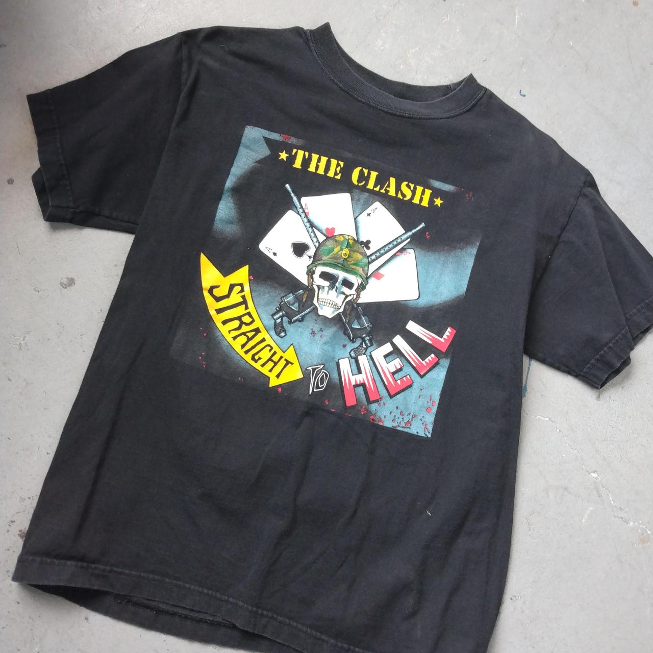 The #Clash #band t-shirt straight to hell graphic on... - Depop