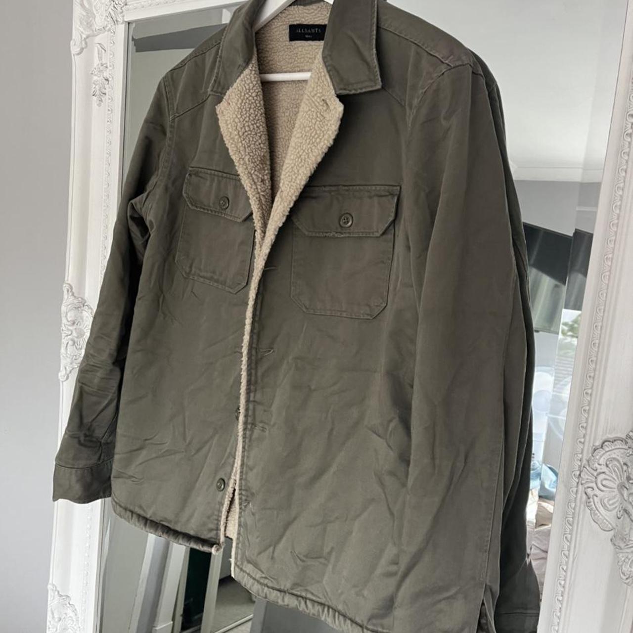 Mens Allsaints small overshirt. Khaki denim and then... - Depop