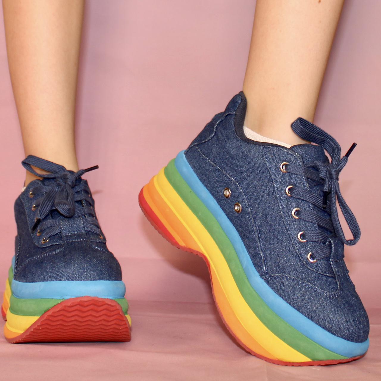 platform shoes rainbow