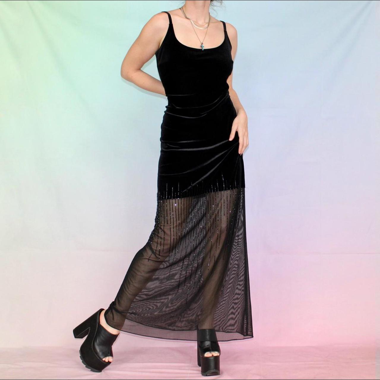 90s vampy goth prom dress 💿 Vintage 90s 💿 Black... - Depop