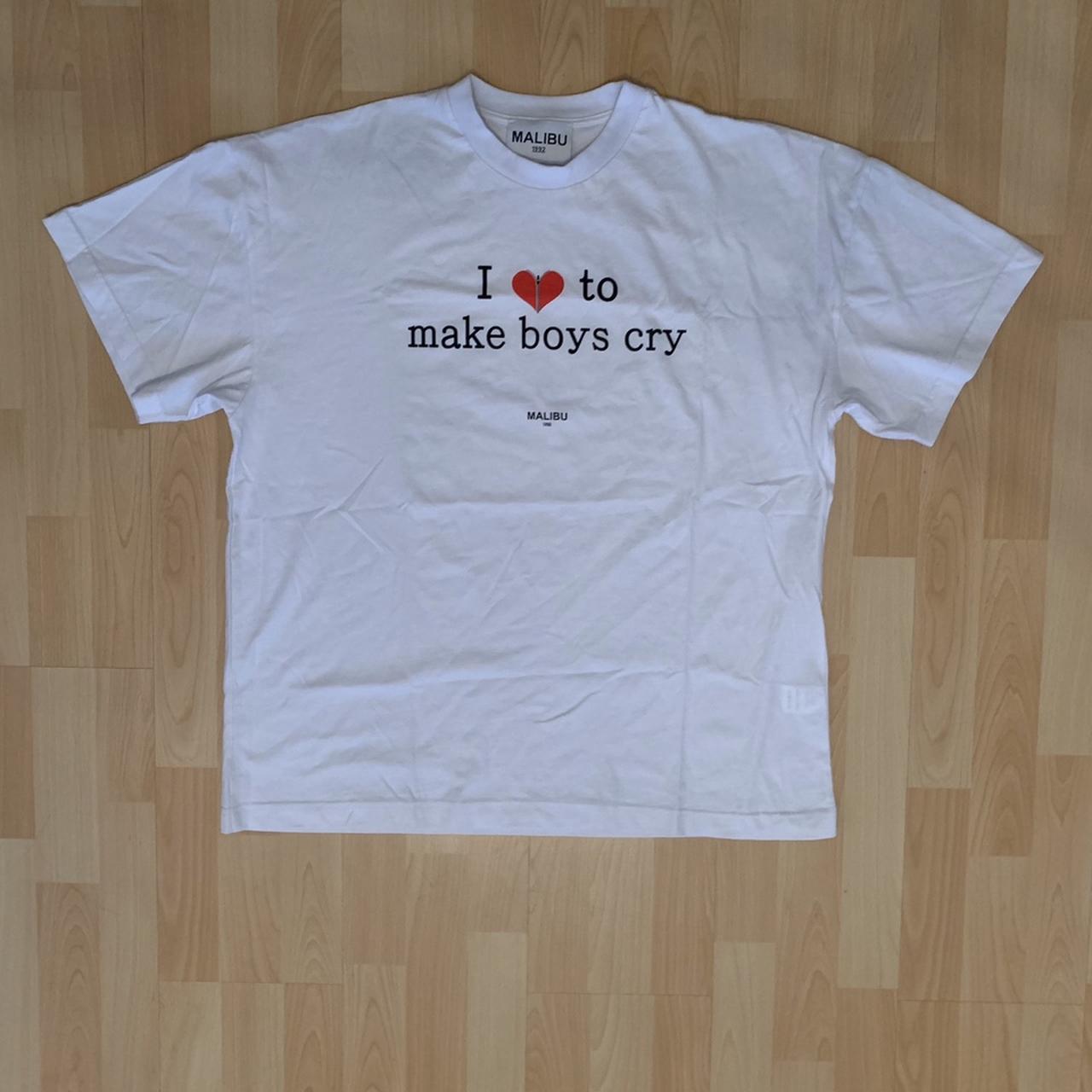 Malibu 1992 T-shirt “I ♥️ to make boys cry” used... - Depop