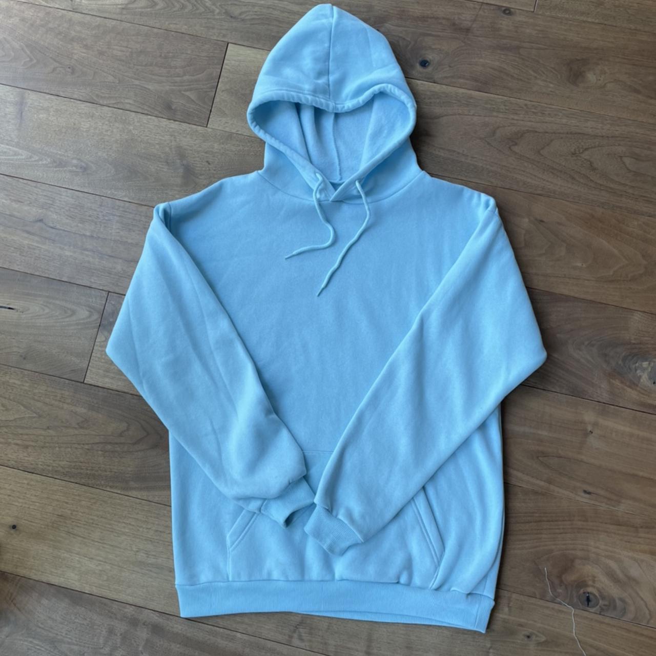 PrettyLittleThing Women's Blue Hoodie Depop