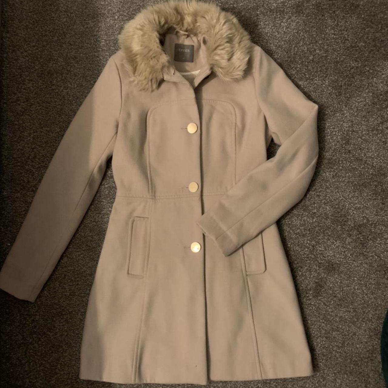 Oasis fur collar on sale coat