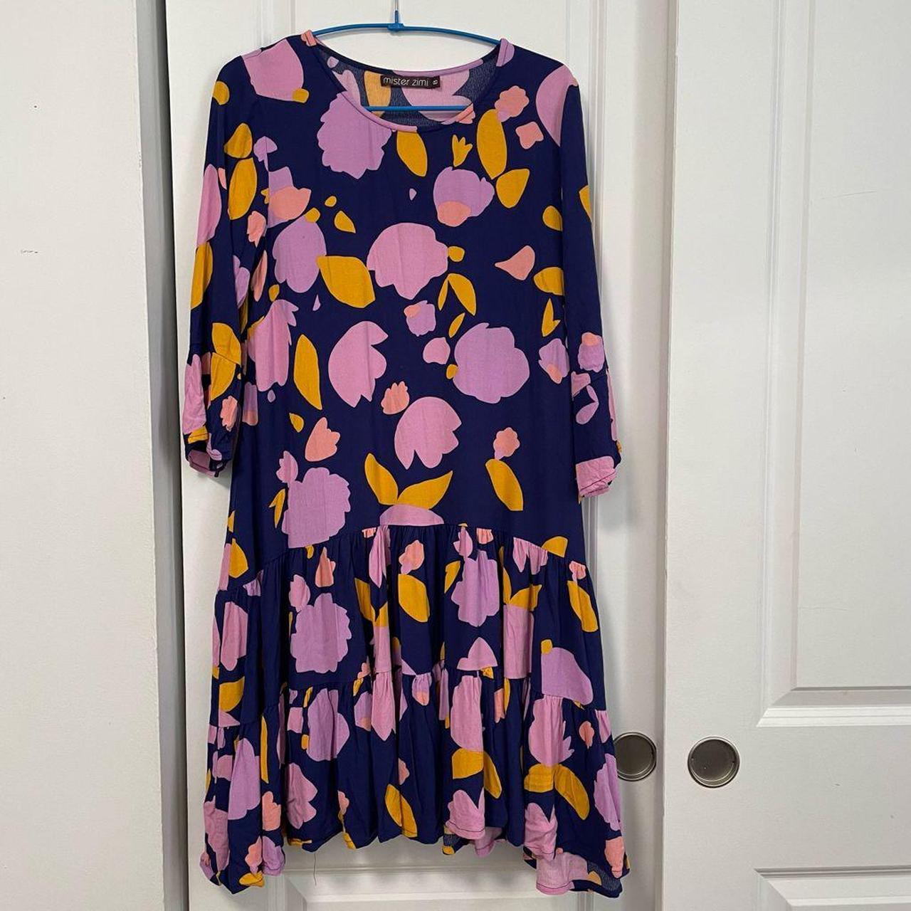 Women S Purple And Yellow Dress Depop