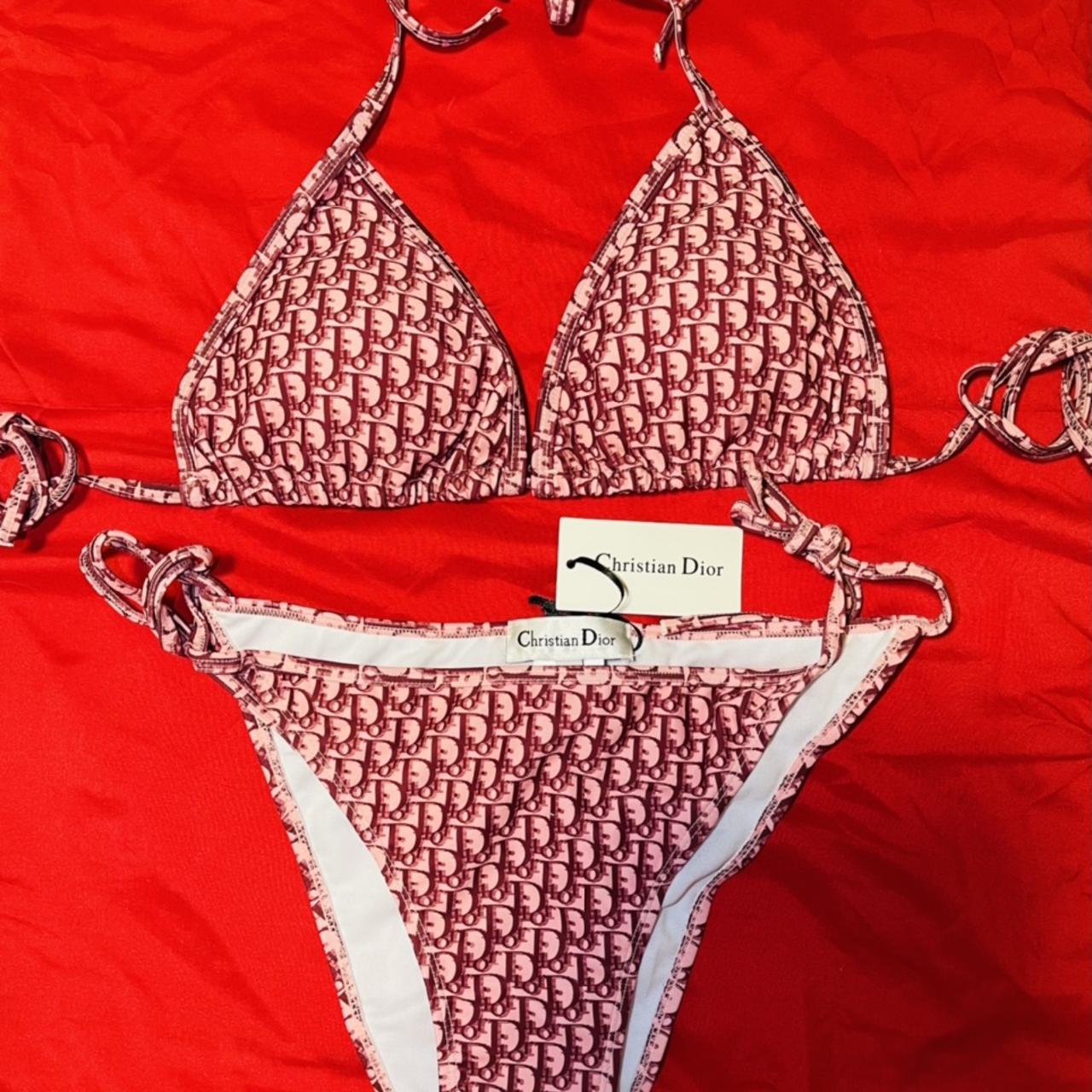 red dior bikini