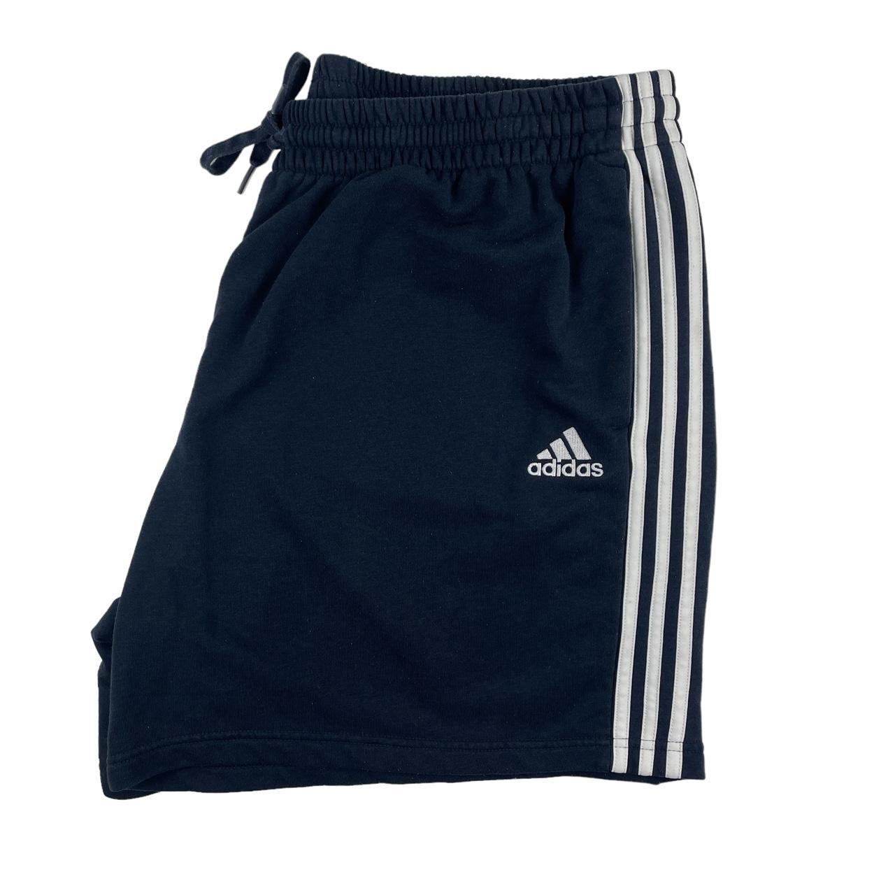 Adidas 3 Stripe Jogger Shorts Navy 4XL Condition:... - Depop