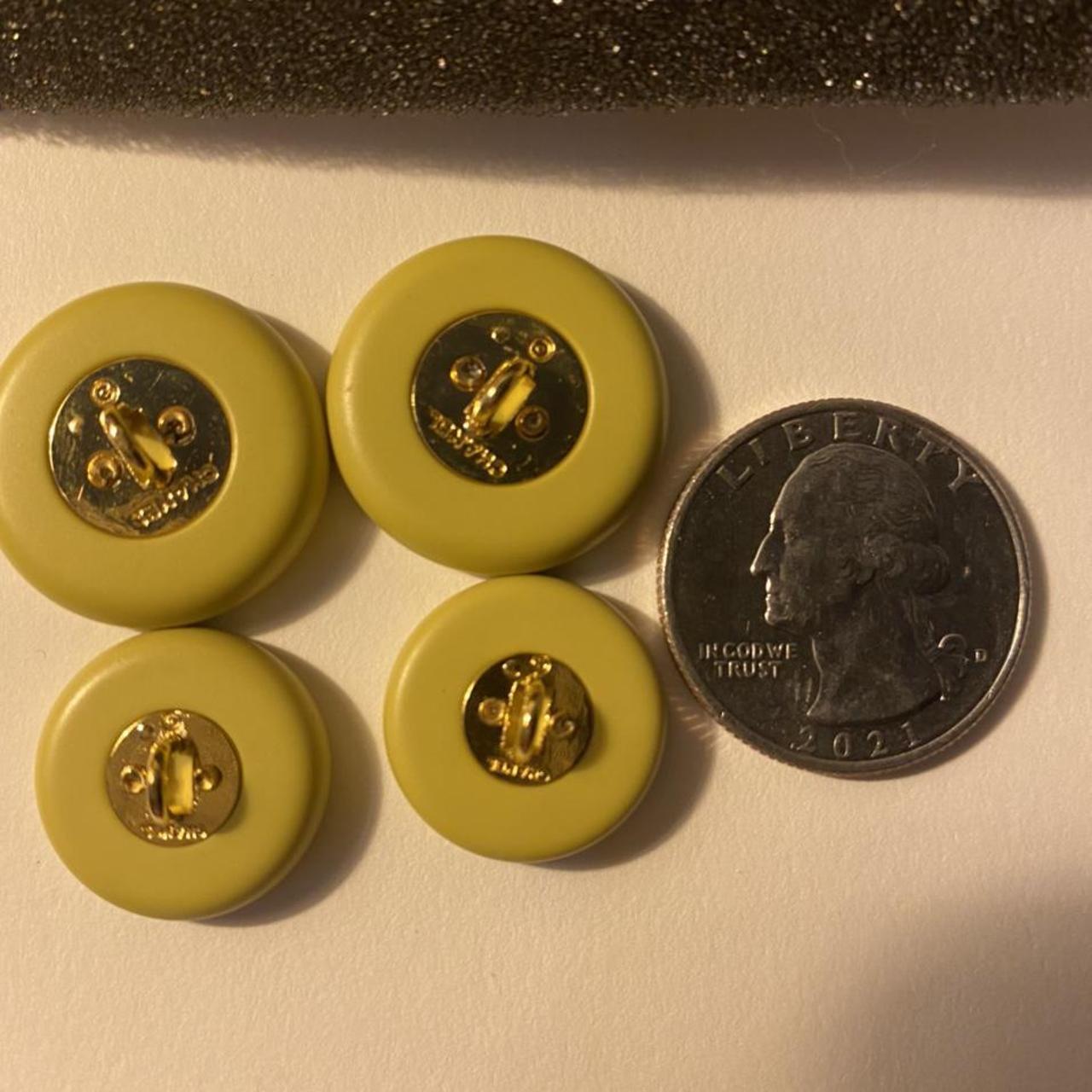 4 vintage green chanel buttons