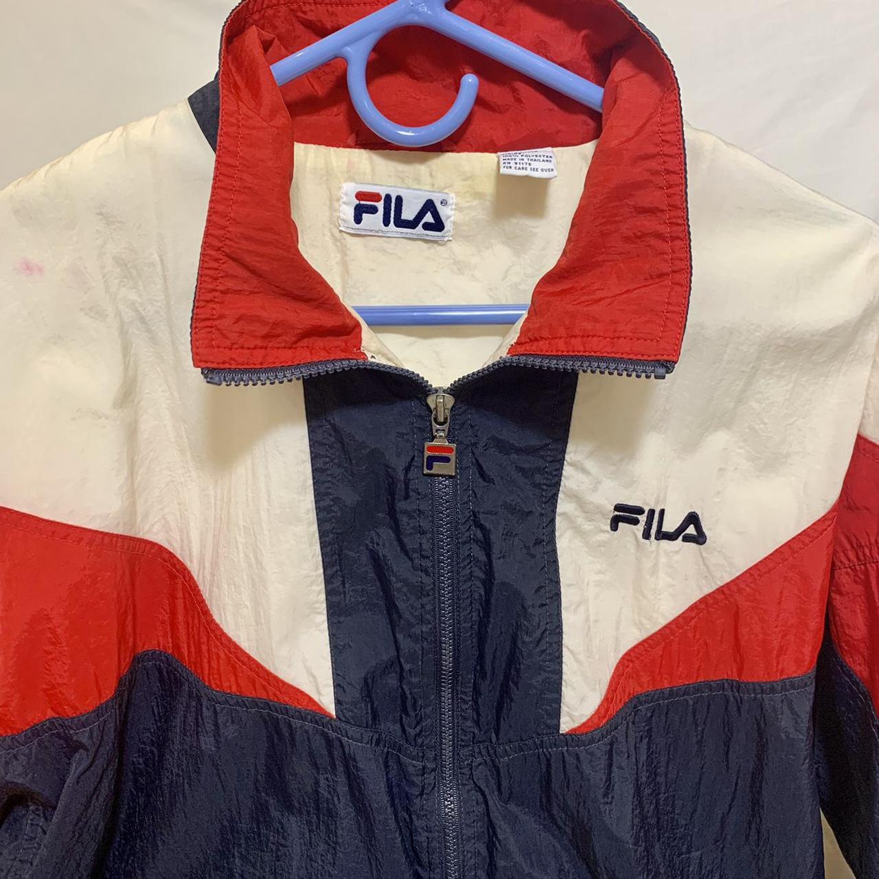 Fila red white cheap and blue windbreaker