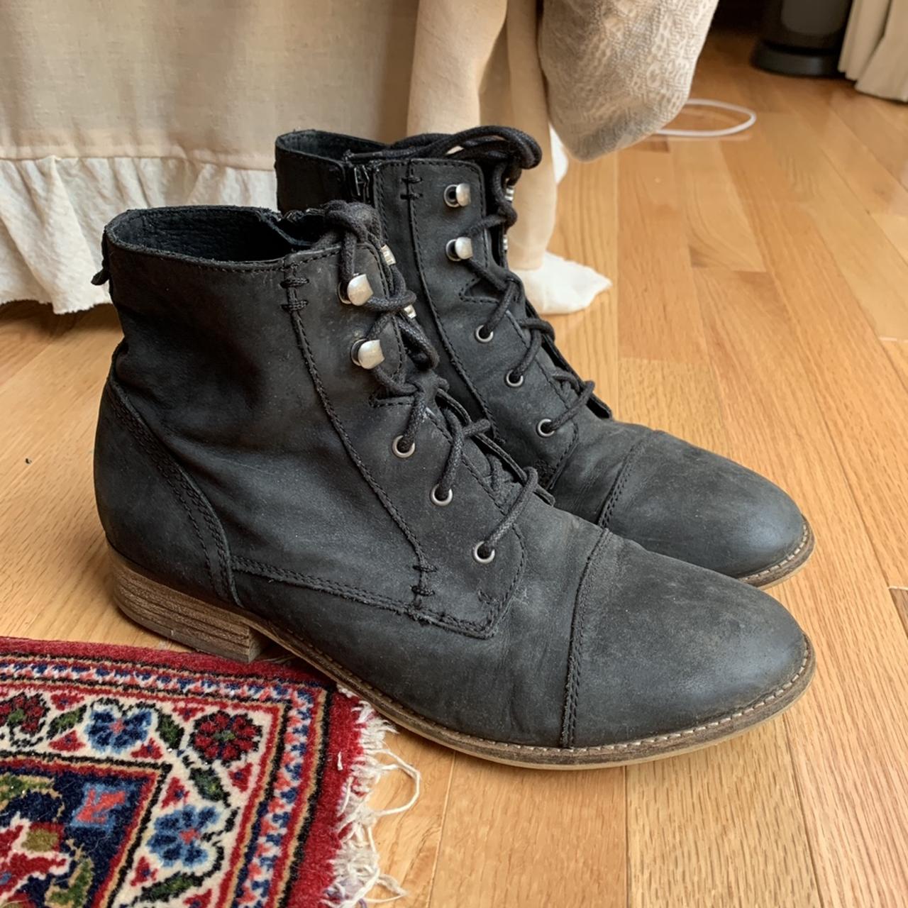 Suede leather Steve Madden lace up combat boots with... - Depop