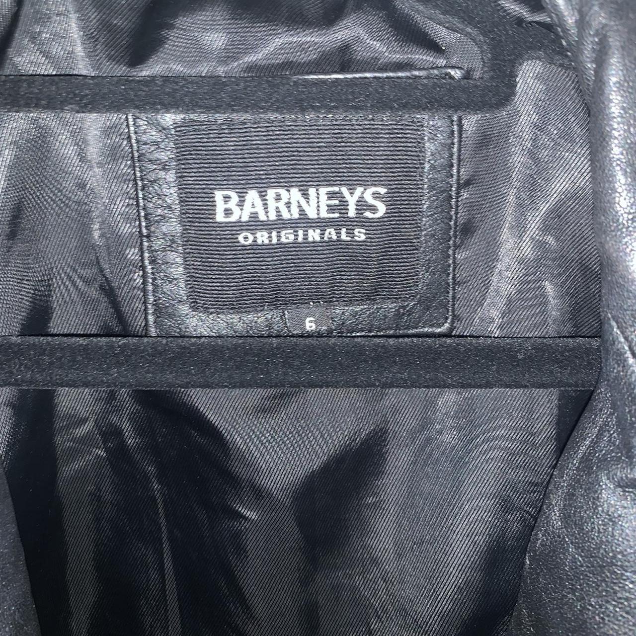 Barney’s Leather Biker jacket size 6, - Depop