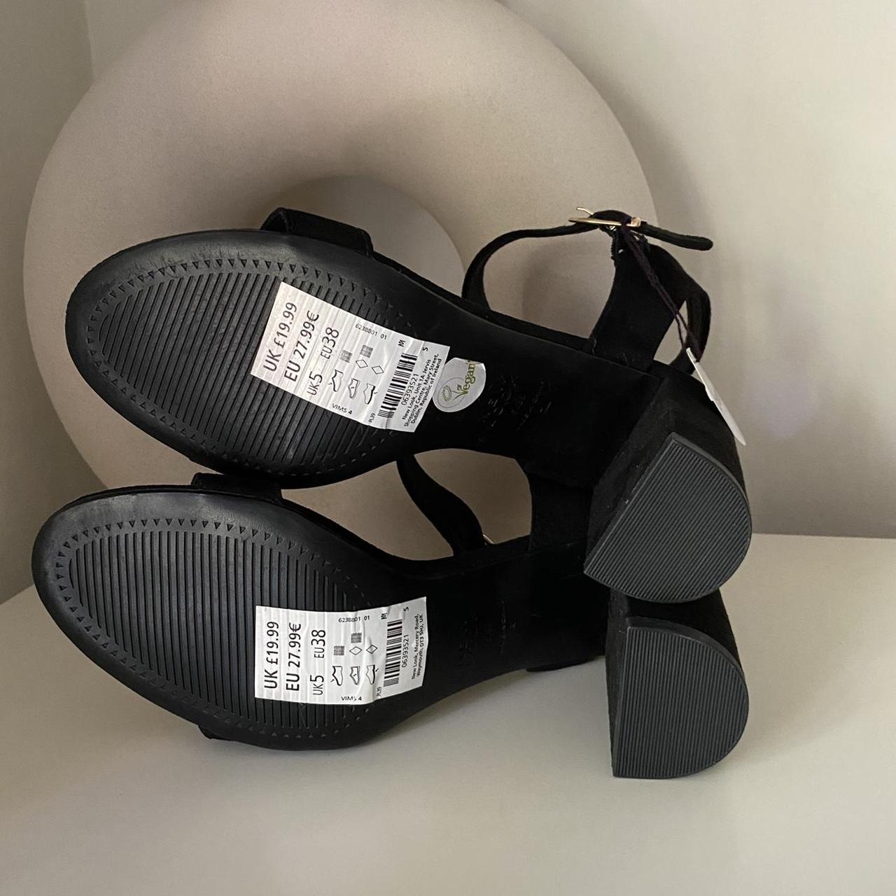 New Look black suedette block heels. Size 5. New... - Depop