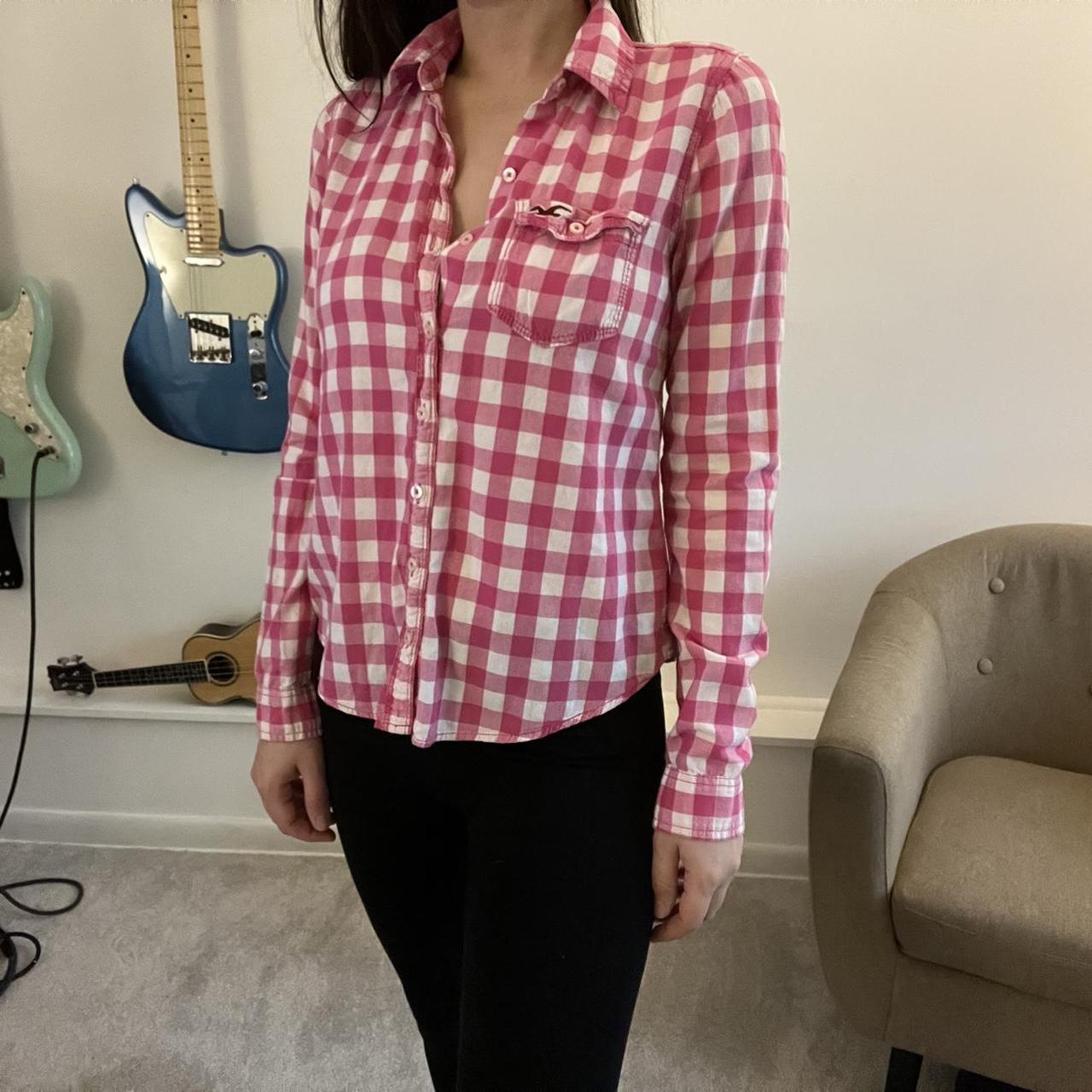 hollister pink button up