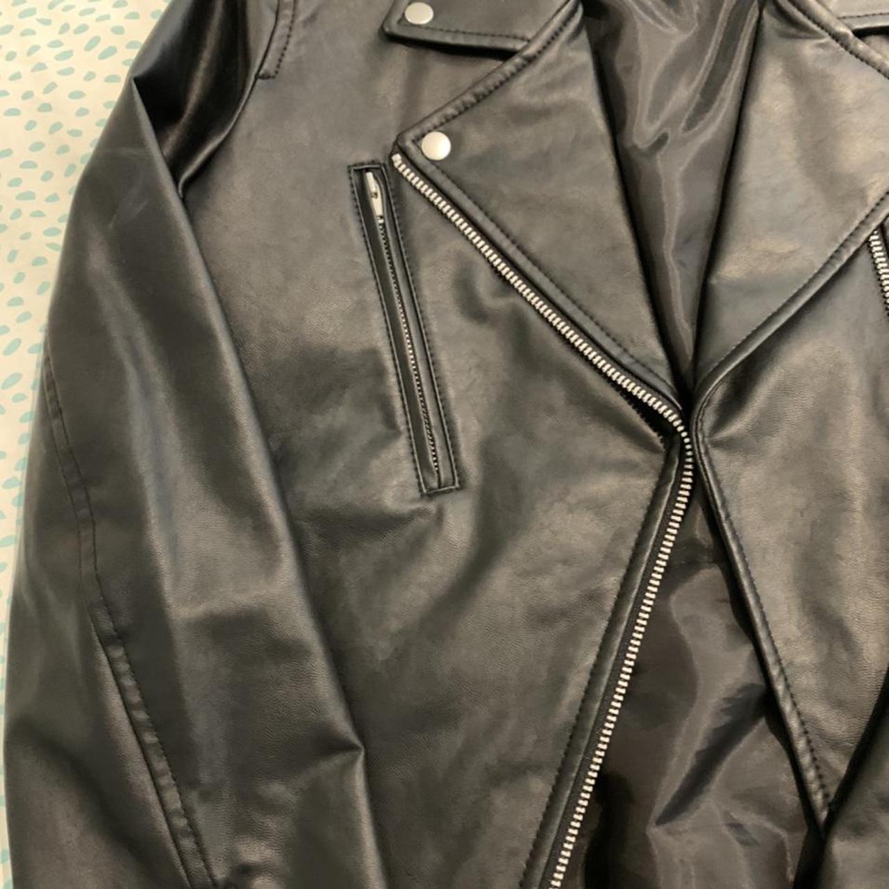 H&M faux leather jacket Worn a handful of... - Depop