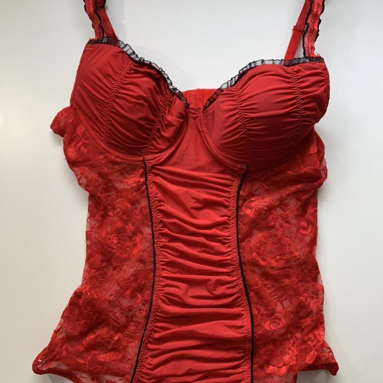 Playboy Famouse Red Corset/Bustier ️Size M as seen... - Depop