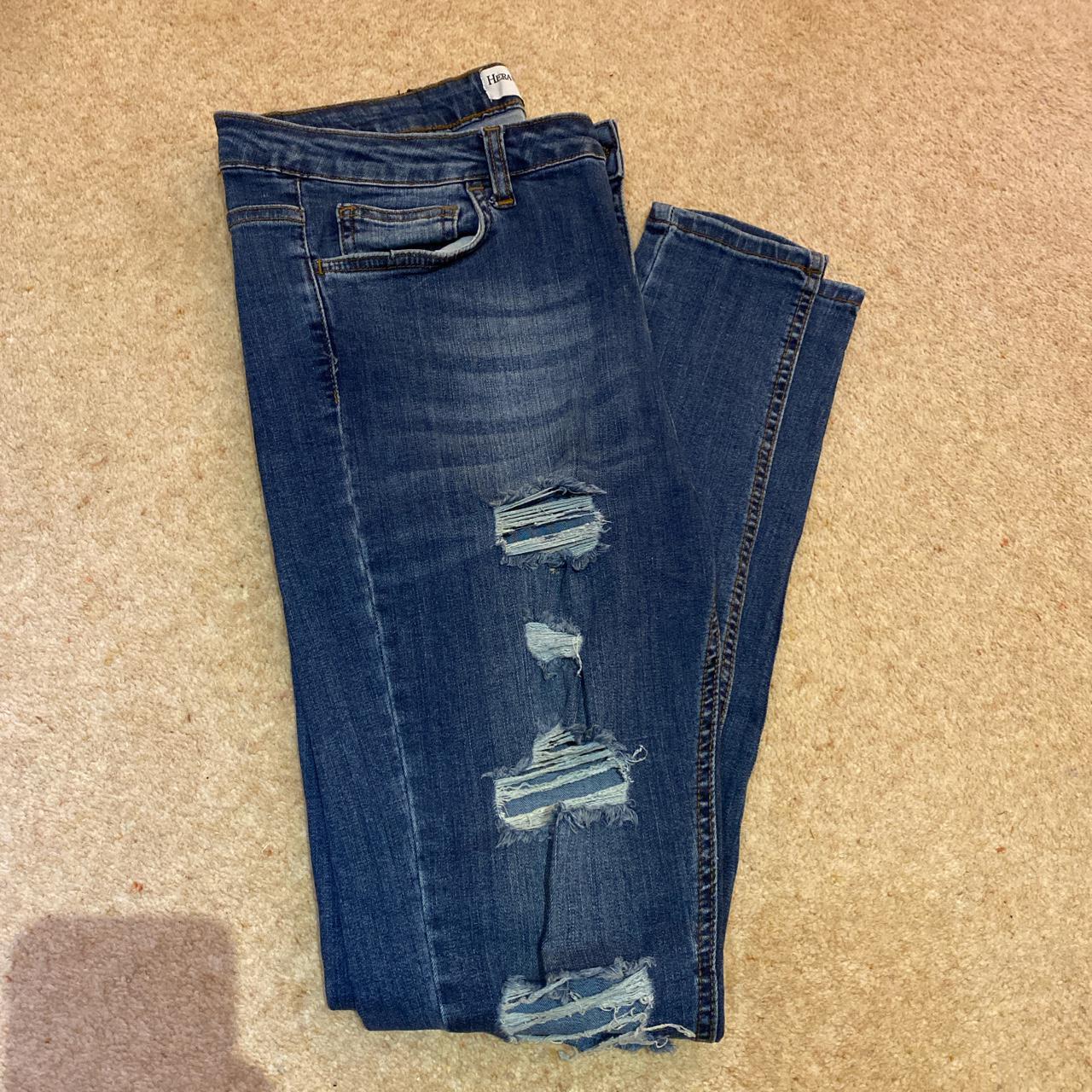 HERA London Blue Ripped Jeans Size 32R hera... Depop
